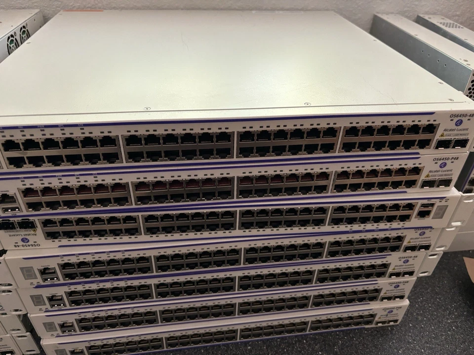 Alcatel Lucent OS6450-P48 48x PoE+ RJ45 2x SFP+ Gigabit Switch with SFP Uplink - Image 3 of 4