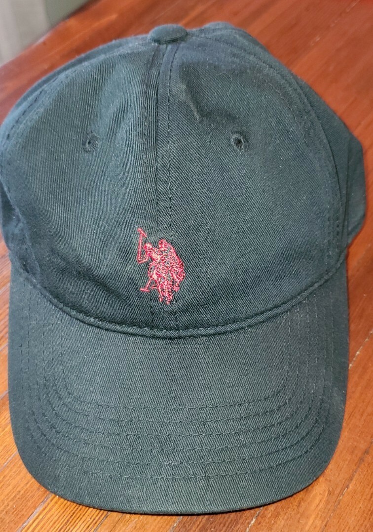 Cappello Baseball Vintage Nero Polo Pony Regolabile Berretto Strapback Nero Rosso Taglia Unica