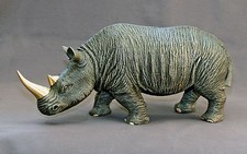 INCREDIBLY DETAILED RHINOCEROS BRONZE / WHITE RHINO ART