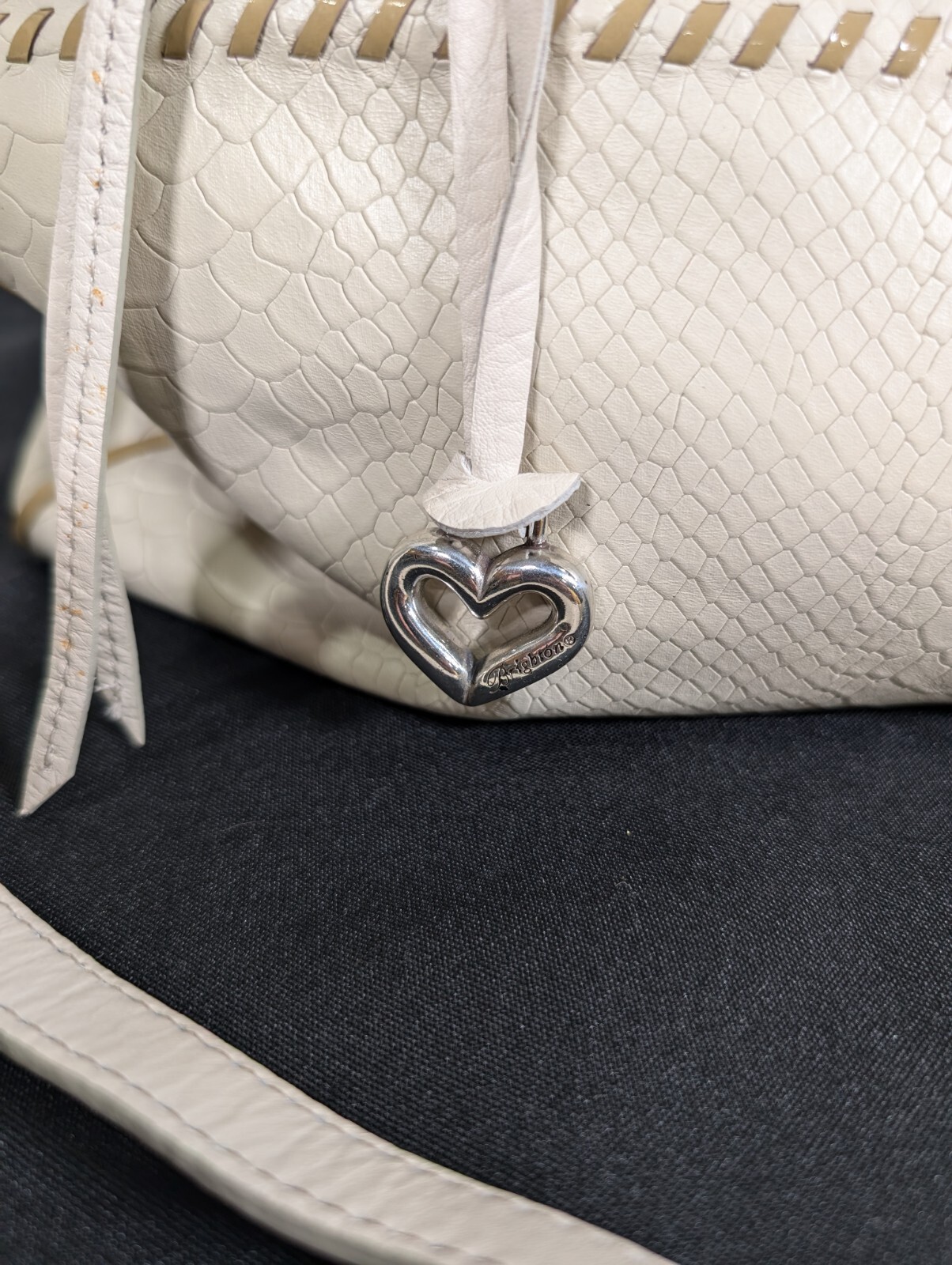 Brighton Python Cream Pace Collection Leather Bag - image 2