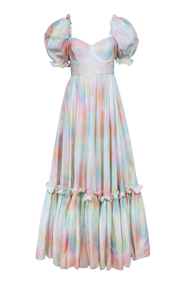 maxi selkie dress maxi selkie dress Selkie Women's Cotton Maxi Gown with Puff Sleeves and Adjustable Tie, 6X