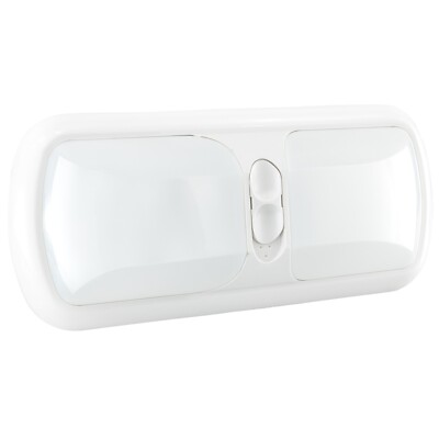 RecPro RV 12V White Pancake Dome Light | Ceiling Mount | On/Off Switch