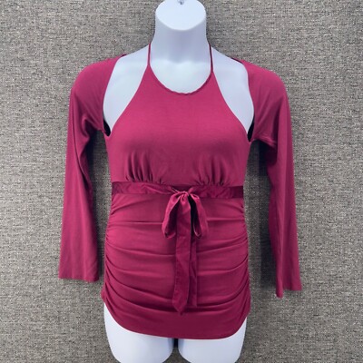 Baby Doll Top M Magenta Unique Vintage Arden B USA Made Athleisure Going Out Top