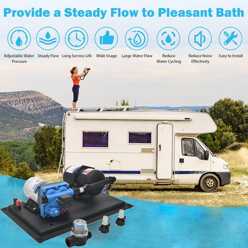 DC12V 3GPM 55PSI 11.3L/Min Water Pump Pressure Tank for RV Marine Yacht J8Q3 - Picture 3 of 12