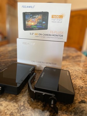 Qty 2   Feelworld F6 PLUS X  5.5  4K On Camera Monitor TWO Items. 
