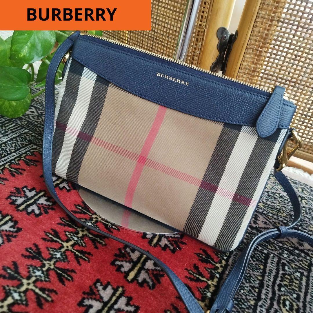 Burberry Shoulder Bag Nova Check PVC Beige Authentic F0809396