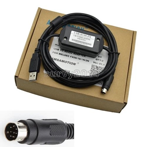 PLC Programming USB-SC09-FX Cable For Mitsubishi MELSEC USB TO RS422 ADAPTER NEW