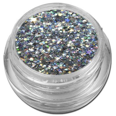 Mix Glitter Spezial Pailletten Flitter Puder Pulver Silber Nail Art Nagel