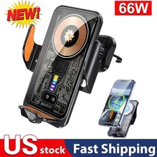 66W Fast Wireless Car Charger Automatic Clamping Mount Air Vent Phone Holder US
