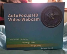 Full HD 1080P Webcam with Built-in Mic Wide Angle  Auto Focus Privacy Cover