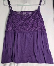 Lane Bryant Lace Camisole Tank Top Women Size 22/24 Purple Adjustable Straps