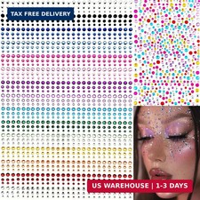 1575 Pieces Eye Face Gems Self-Adhesive Rhinestone Stickers for Makeup, Rainbow