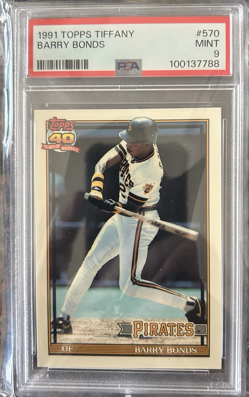 1991 Topps Tiffany Barry Bonds #570 PSA 9