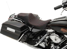 Drag Specialties 0801-1131 Predator III Seat With Red Thread Double Diamond