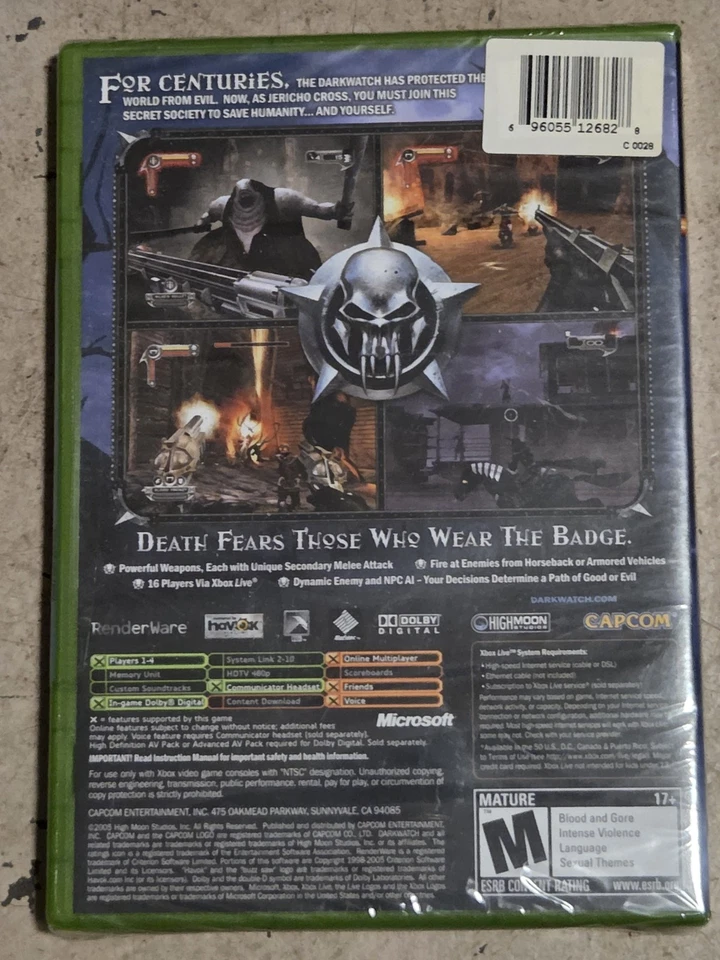 Darkwatch (Microsoft Xbox, 2005) Brand New Factory Sealed - - Image 2 of 3