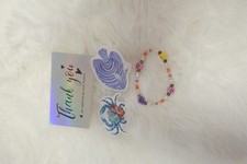 Smiley Face Multi Color Pearl Bracelet for Girls - Comes With Beachy Stickers