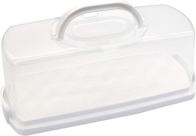 Plastic Rectangular Bread Box with Portable Handle, Loaf Cake Stora