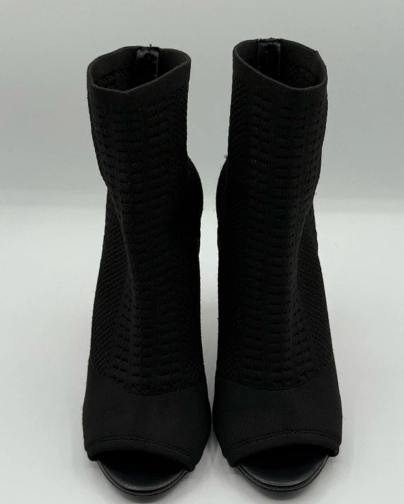 Steve Madden CANDID Peep Toe Calcetín Elástico Botines en Negro Talla 6 EE. UU. Foto 2 de 4