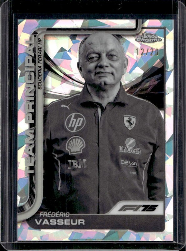 2025 Topps Chrome Sapphire F1 Frederic Vasseur B&W Refractor Team Principles /20