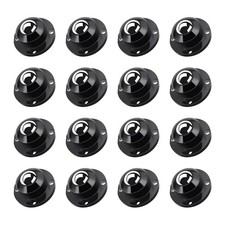 28 LBS Self Adhesive Caster Wheels 16 PCS Low Profile Rollers Black Furniture