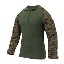 Rothco Woodland Digital Camo Zip Combat Shirt - 10224 - S
