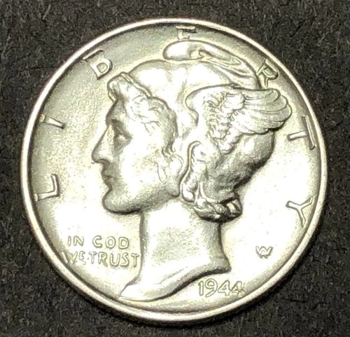 1944-P  Mercury Dime - BU Uncirculated - 90% Silver A