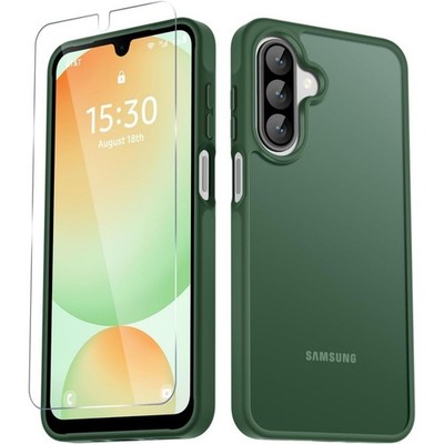 Samsung Galaxy A17 5G Case, Matte Phone Case with Screen Protector, Dark Green