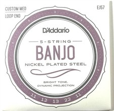 D'Addario Banjo Strings EJ57 Nickel Plated Steel 11 12 13 22w 11p