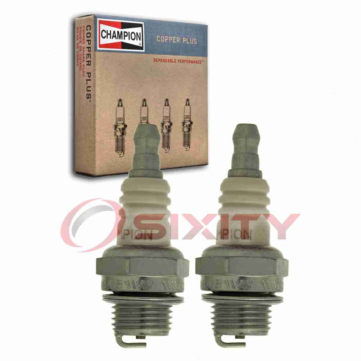 2 pc Champion Copper Plus 849 Spark Plugs for WS7E W22MUS W22MU CS40 CJ6 sq
