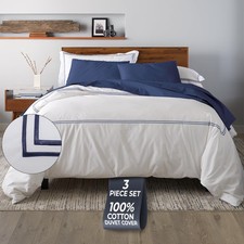 Duvet Cover King 3 Pieces , 100 Cotton Percale, King/Cali King, Soft, Breat...