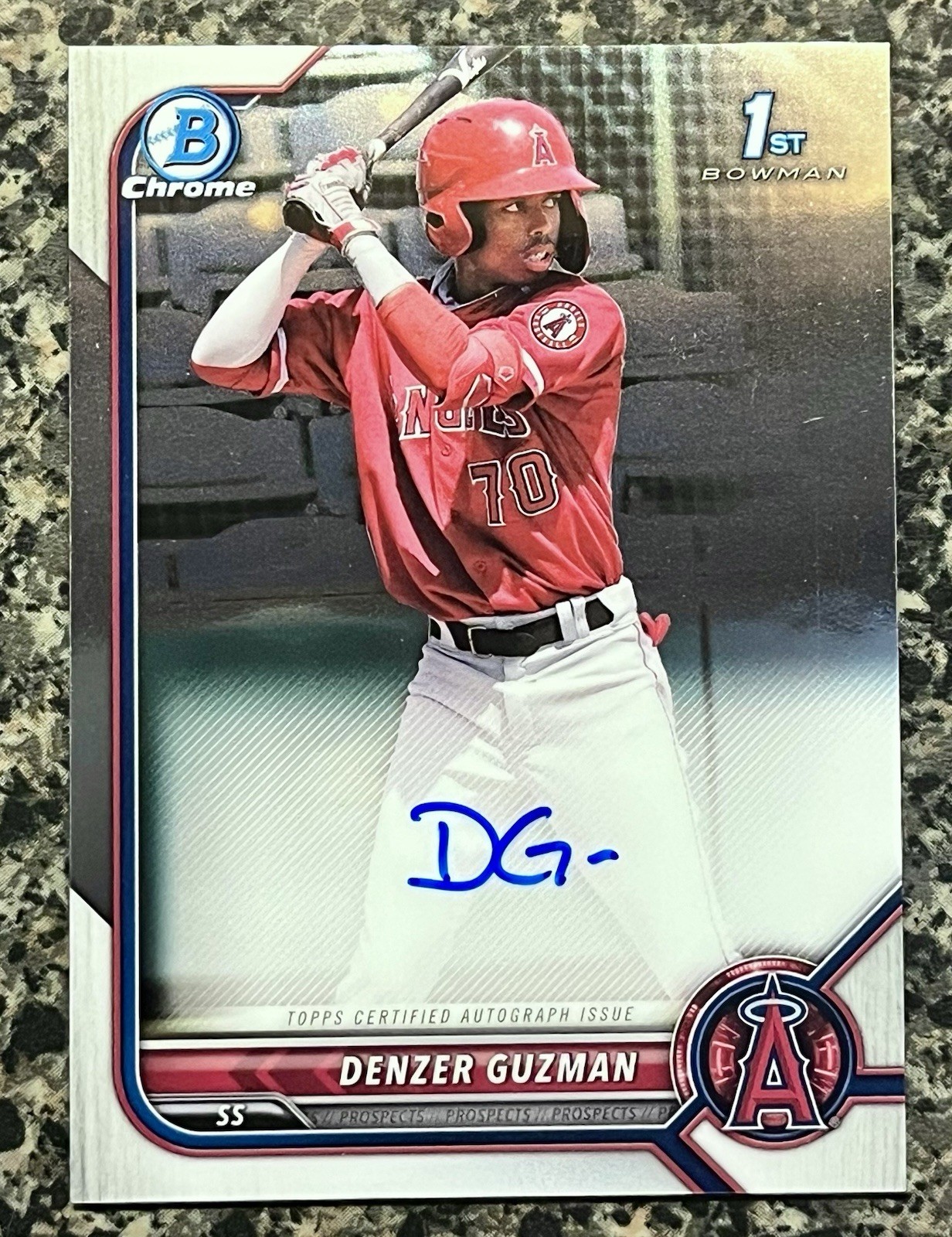 2022 Bowman Denzer Guzman Chrome 1st  AUTO #CPA-DG Los Angeles Angels