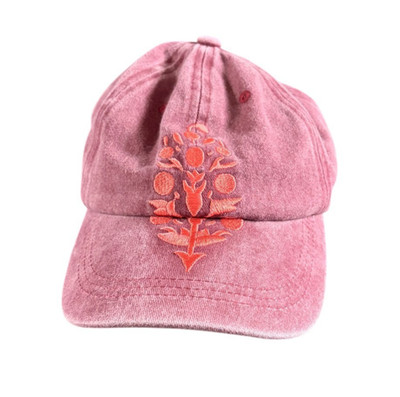 NWT! FP Movement by Free People Pink & Cream Floral Patch Baseball Cap 84599778_031_0 main image 2