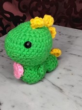 Handmade Crochet Dinosaur Plush Nursery Stuffed Animal 5" Amigurumi EXCELLENT