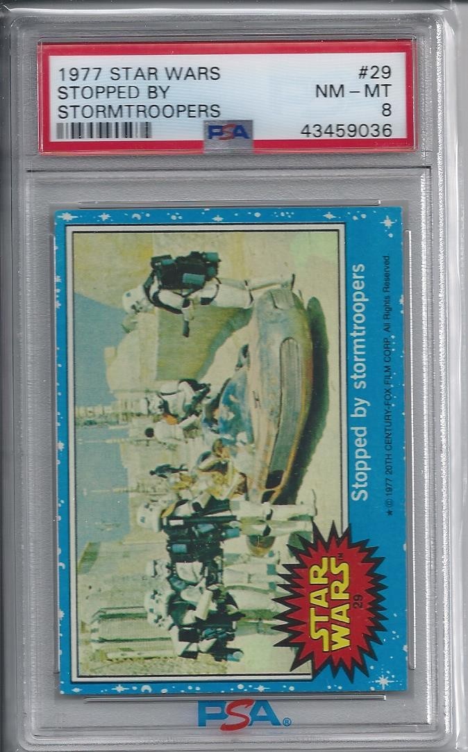 1977 Topps Star Wars Series 1 Stopped by Stormtroopers #29 - PSA 8 NM-MT