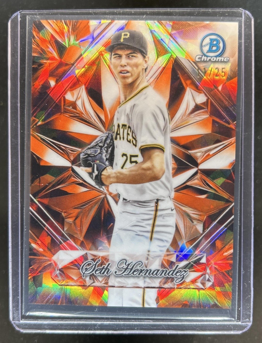 2025 Bowman Draft Sapphire Seth Hernandez Selections Orange Refractor #/25