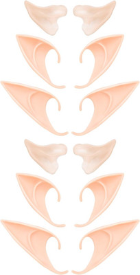 6 Pairs Soft Pointed Elf Ears Costume Accessories for Cosplay and Dress Up