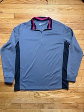 Nike Golf Dri-FIT L 1/4 Zip Long Sleeve Polo Shirt Gray Black