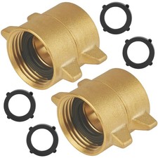 2 Pack Garden Hose Female to Female Hose Adapter with Dual Swivel, Solid Bras...