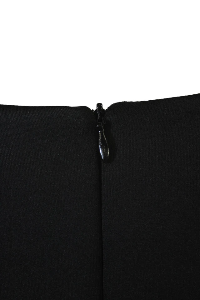 Blusa negra de manga larga con detalle de corte láser Clover Canyon para mujer talla grande Foto 4 de 4