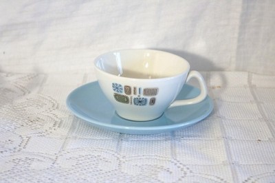 CANONSBURG TEMPORAMA ATOMIC MCM USA Flat Coffee Cups & Saucers Set of 2 each
