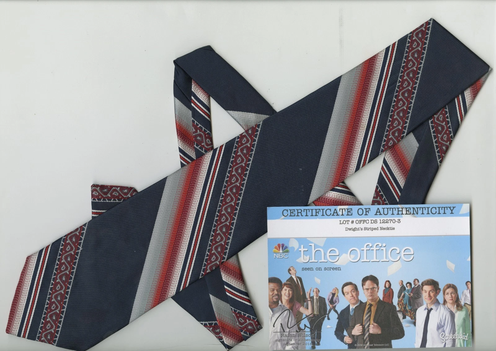 THE OFFICE Dwight Shrute Official Prop Neck Tie INTERVIEW POWER TIE DAD/GRAD COA - Picture 1 of 1