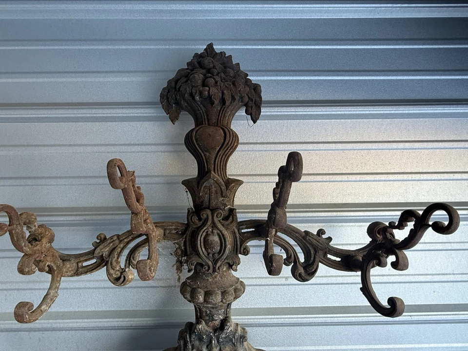 Викторианская чугунная прихожая — подставка для пальто и зонта — декоративное рококо 1800-х годов - Изображение 3 из 4