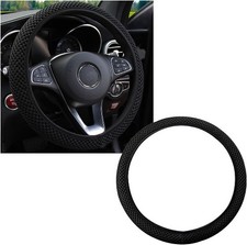 Car Elastic Stretch Steering Wheel Cover, Soft Microfiber Breathab Size: Black