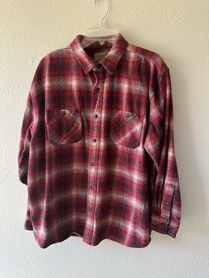 C.E. Schmidt Workwear Mens Flannel 100% Cotton Plaid LongSleeve Shirt Size XL