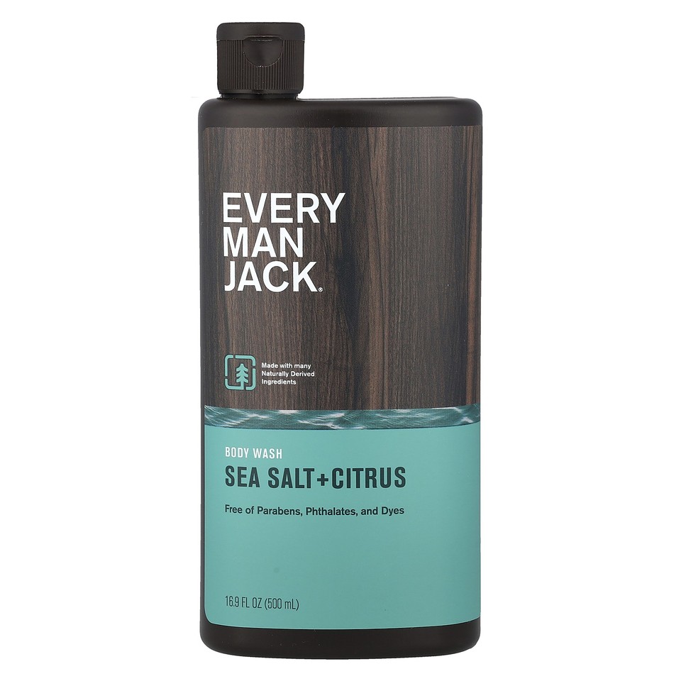 Body Wash, Sea Salt + Citrus, 16.9 fl oz (500 ml)