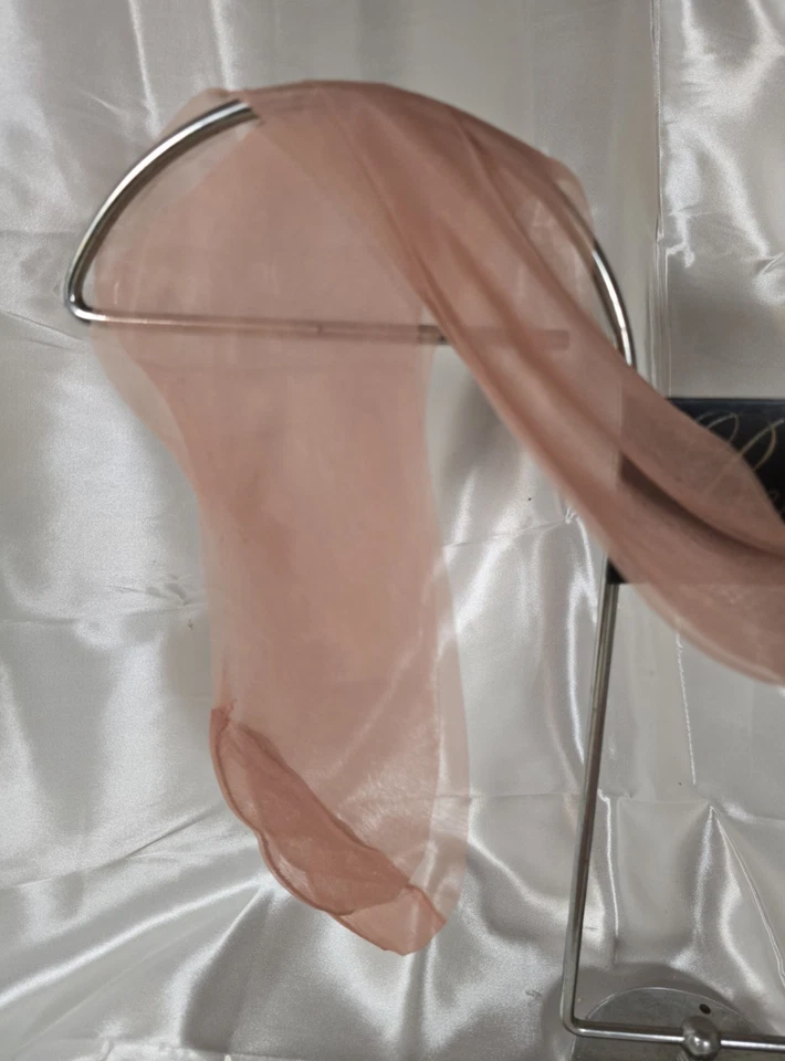 Vintage 4 Pairs Sz 11 34" French Beige Sheer Stockings W/box - Image 3 of 4