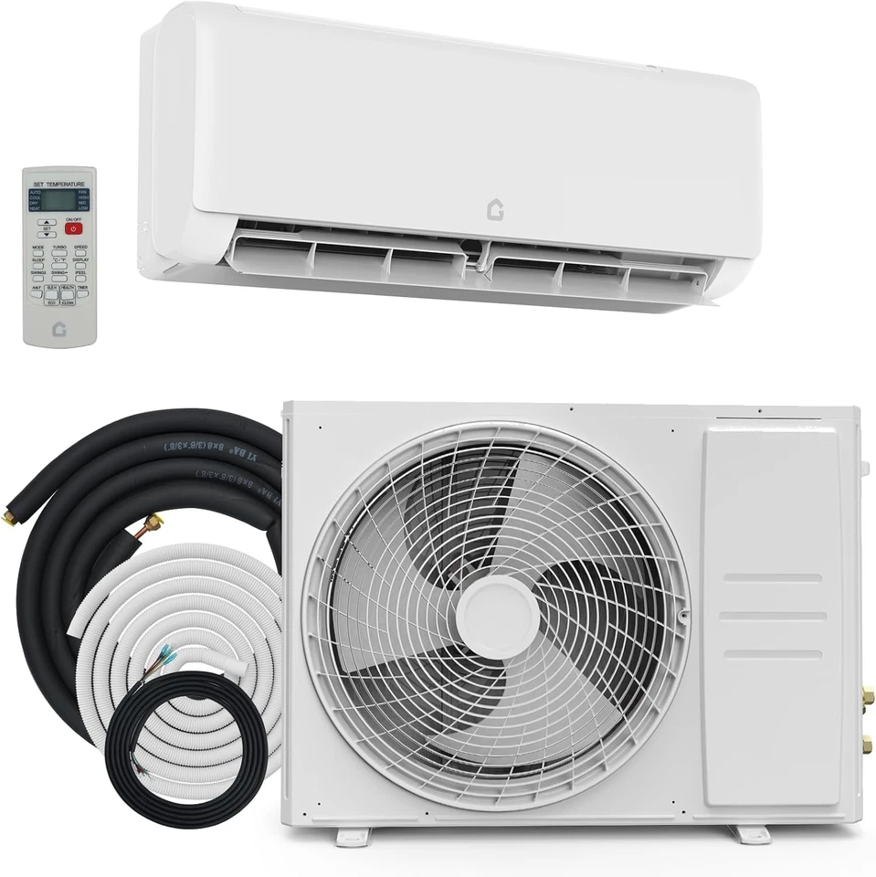 18000 BTU Ductless Mini Split AC Heat Pump 21 SEER2 WiFi Inverter 230V System - Image 2 of 4