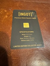 999.9 Solid Gold 1g Bullion Bar Limited Edition Princess Diana 60Th Anniversary 4550.44 per troy oz