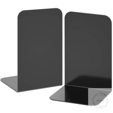 Bookends 1 Pair, Black Metal Book Ends, Heavy Bookends for Shelves, Book Stopper