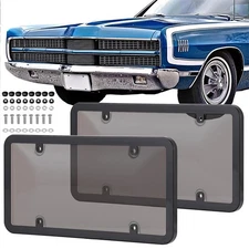 New Unbreakable License Plate Covers+Frames Auto Tag Shield Protector Front Rear
